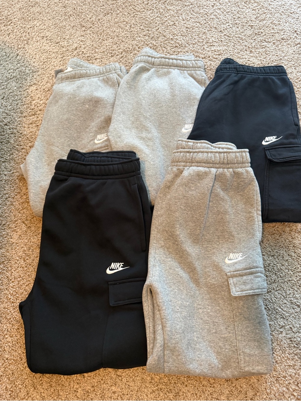 Nike Mens Fleece Jogger Bottoms Bundle Black & Gray